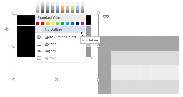 Käytä tätä temppua taulukon parempaan sijoittamiseen Microsoft Word MSWord -tekstiruutujen ääriviivat