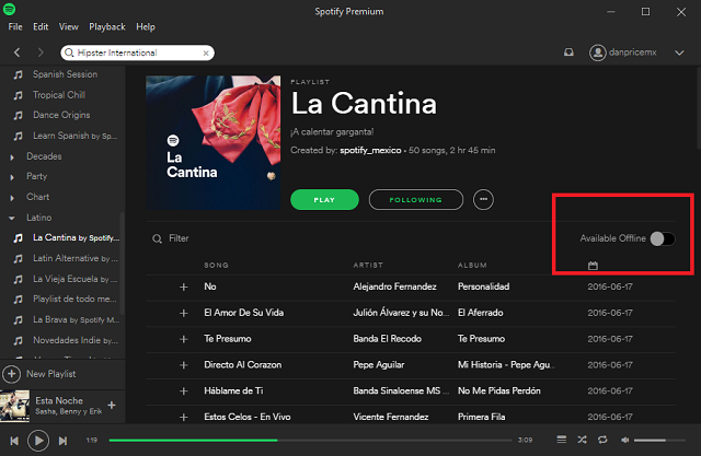 Spotify-tilassa