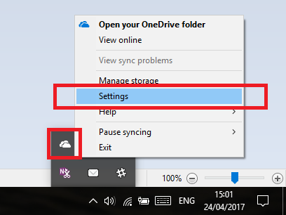 onedrive-asetukset windows 10