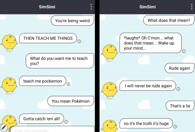 simsimi-chatbot-kuvakaappaus
