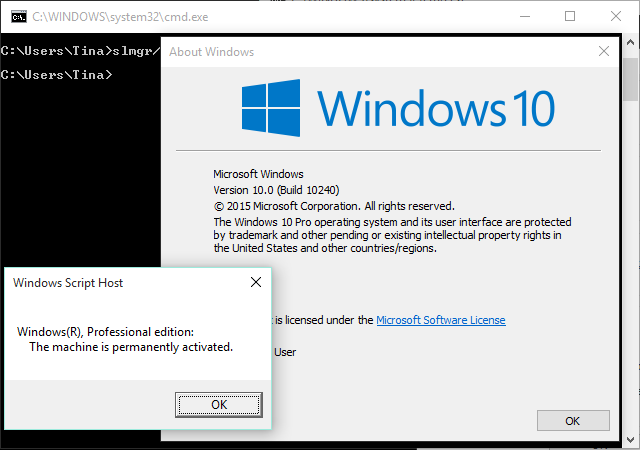 Windows 10 Build 10240 -lisenssi