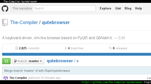 Linux-web-selain-qutebrowser