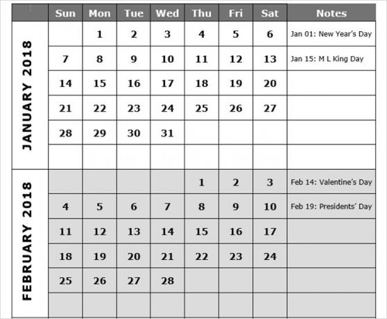 parhaat Microsoft Office -kalenterimallit