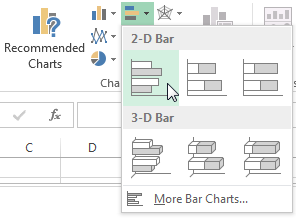 Excel Valitse 2D-pylväskaavio