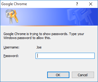 chrome show -salasanat