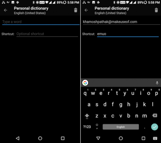 tekstin laajennus gboard