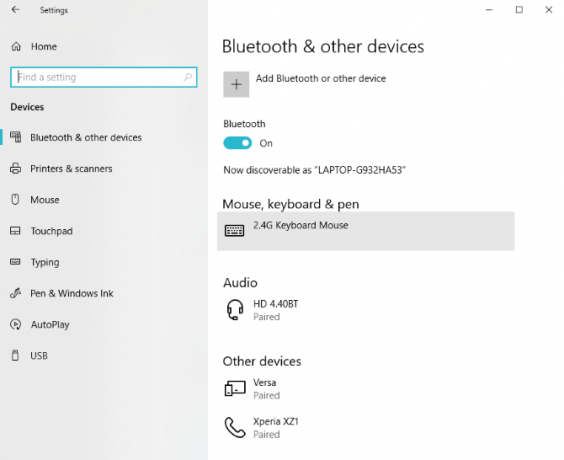 Bluetooth-asetukset Windows 10