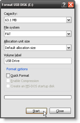 vioittunut usb-asema