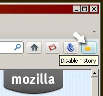 poista Firefox-historia käytöstä