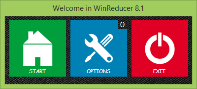 WinReducer 8: n aloitusnäyttö