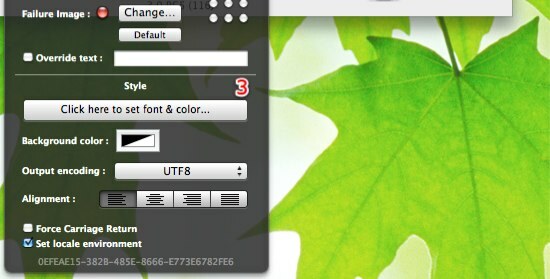 GeekTool - Näytä järjestelmätiedot Macissa tyylillä 02d Ominaisuudet ja ryhmät kirjasin ja väri