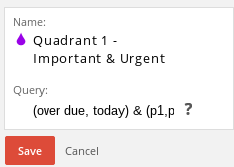 ToDoist Covey-kvadrantti