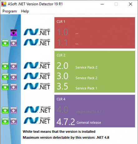 asoft-verkkokehyksen versionilmaisimet