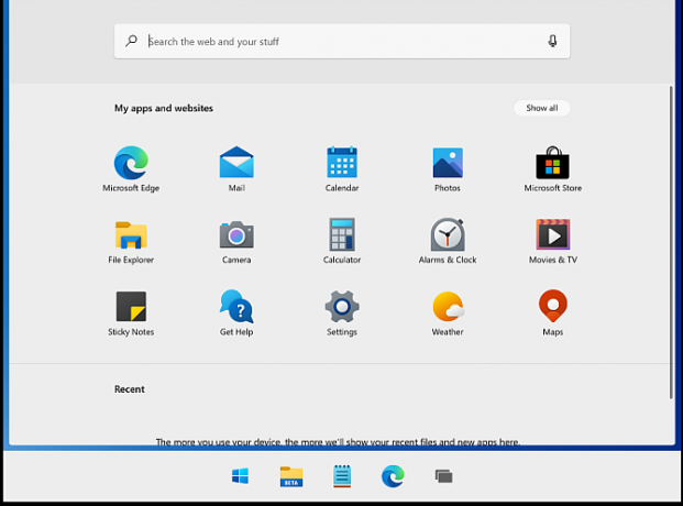 Windows 10x Käynnistä-valikko live-ruudut