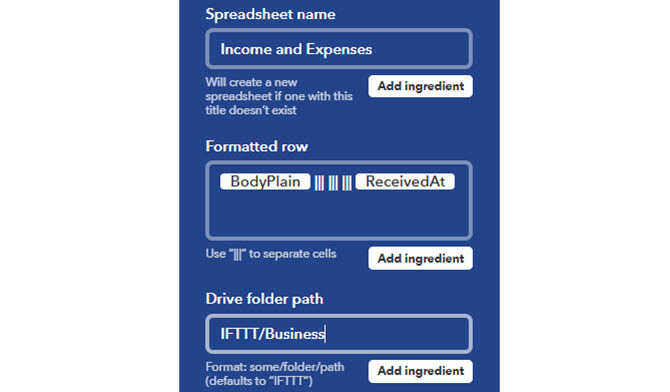 ifttt uudet rivitiedot