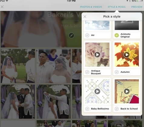 Animoto tyylit