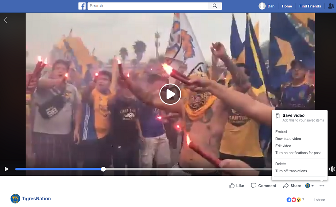 facebook-videon latausvaihtoehto