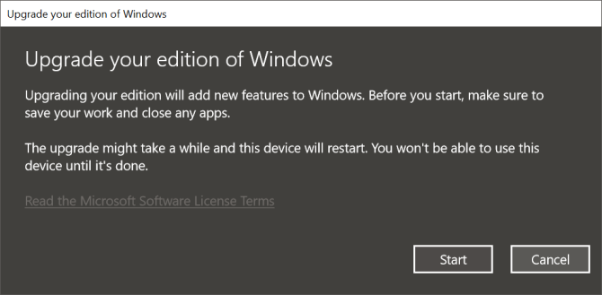 Päivitä Windows 10 Edition versioon Pro