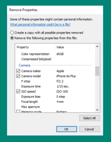 Henkilökohtaisten tietojen poistaminen valokuvista Windows 10 Photo Properties 2 -sovelluksessa