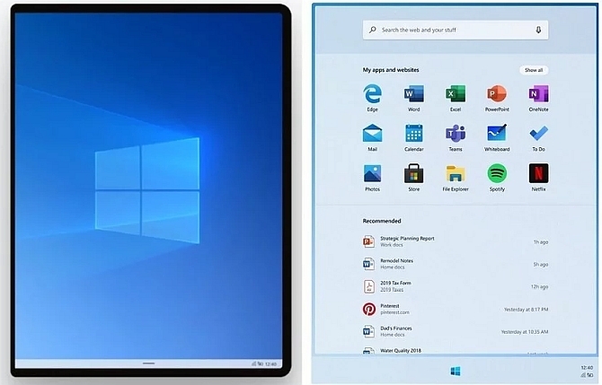 Windows 10x Käynnistä-valikko live-ruudut
