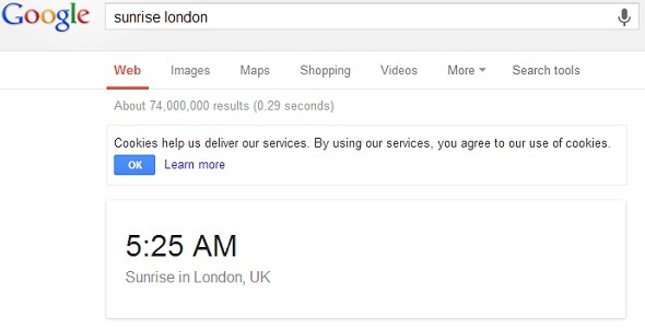 8 Google-hakuvihjettä, jotta voit olla aina kätevä google sunrise london