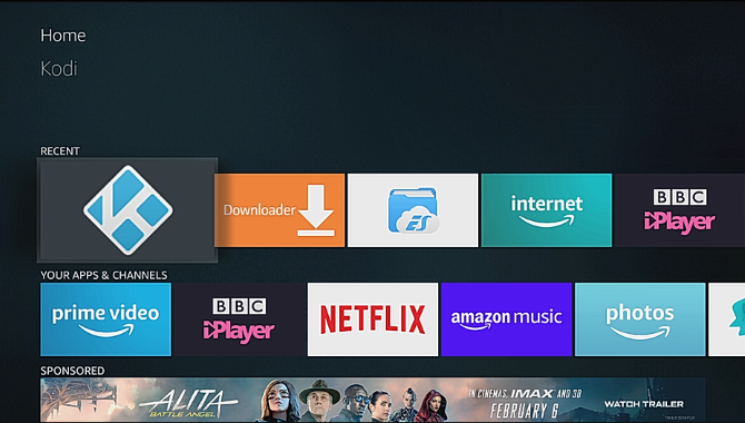 Kodi asennettuna Amazon Fire Stickiin