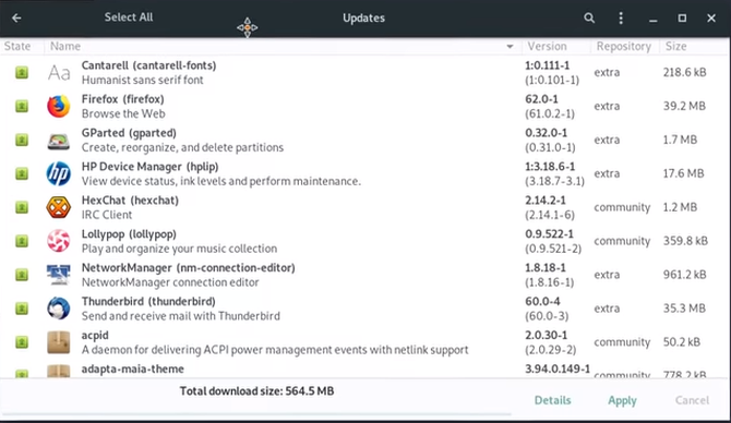 manjaro-päivitykset