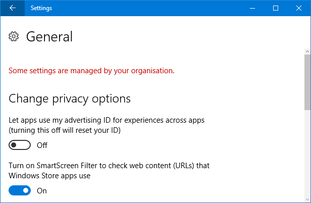 Windows 10 yksityisyysasetukset