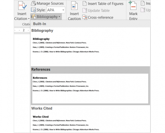 Yksinkertainen opas Microsoft Word -viitteet-välilehdelle MSWord BibliographyType