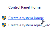 Windows 10 Varmuuskopioi ja palauta Luo järjestelmäkuva