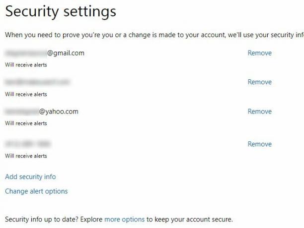 microsoft-tilin suojausasetukset