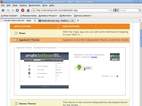 Amahi-kotipalvelimen asentaminen - aseman lisääminen palvelimellesi [Linux] 2 asenna agedashi-teeman asennus