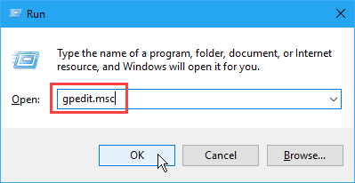 Avaa ryhmäkäytäntöeditori Windows 10: ssä