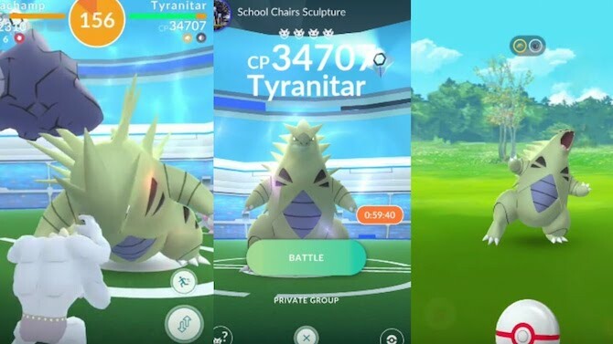 Pokemon Go Tyranitar Raid Boss -taistelu