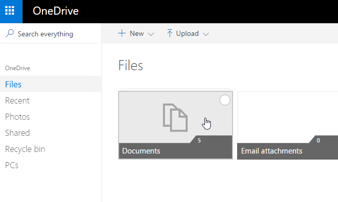 onedrive-asiakirjat valitse