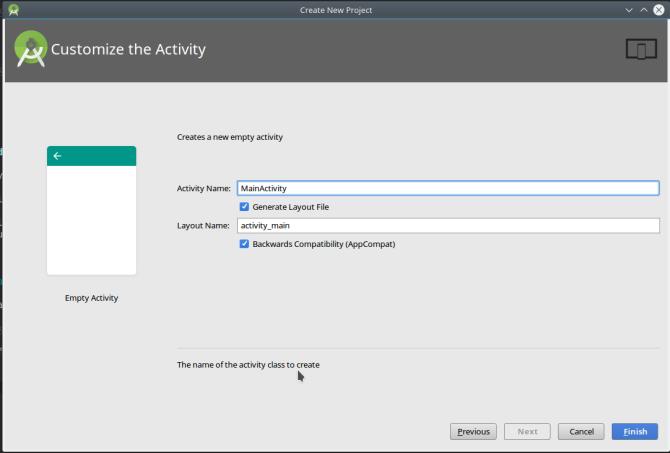 Android luo sovellus androidstudio newproject4