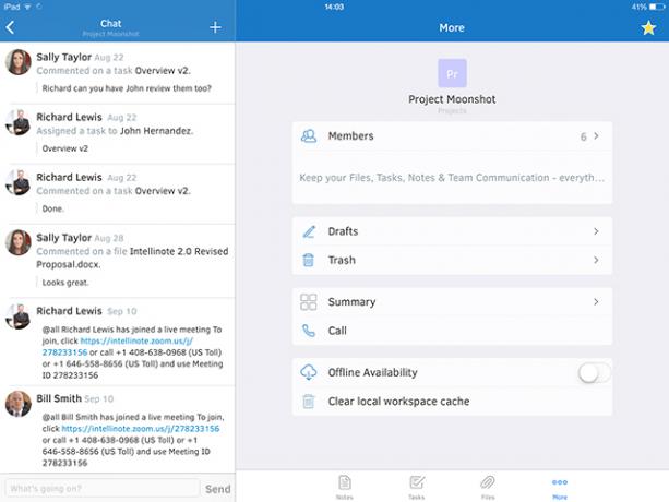 Intellinote: Laita tehtävät, tiedostot, viestit ja online-tapaamiset yhteen paikkaan intellinoteipad1
