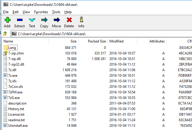 anatomian ohjelmistopaketti 7zip sisältö