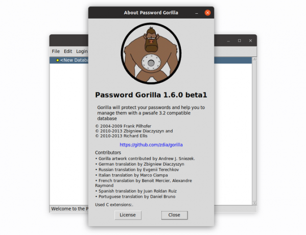 Salasana Gorilla -salasanojen hallinta Ubuntu Linuxissa