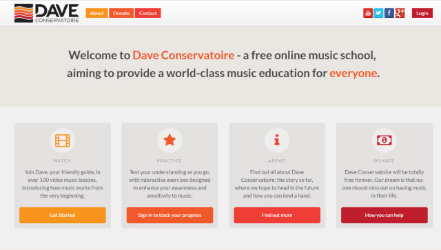 Verkkokoulutussivusto - Dave Conservatoire