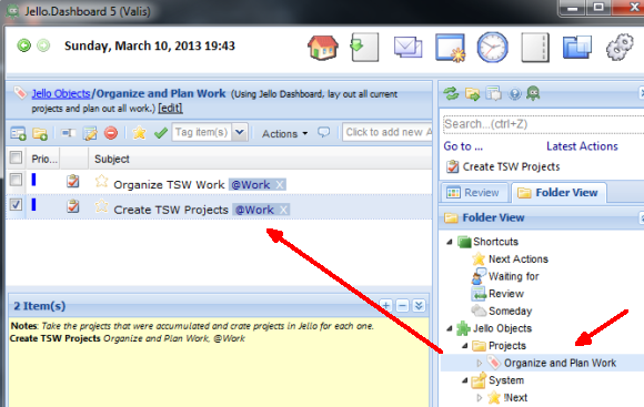 Muunna Microsoft Outlook GTD-järjestäjiksi Jello-kojelaudan avulla Jello-kojelautaan14