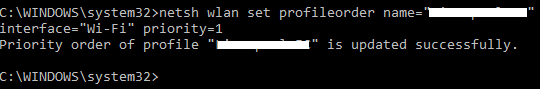 Kuinka järjestää Wi-Fi-verkon prioriteetit Windows 10: n wifi-cmd-siirrossa