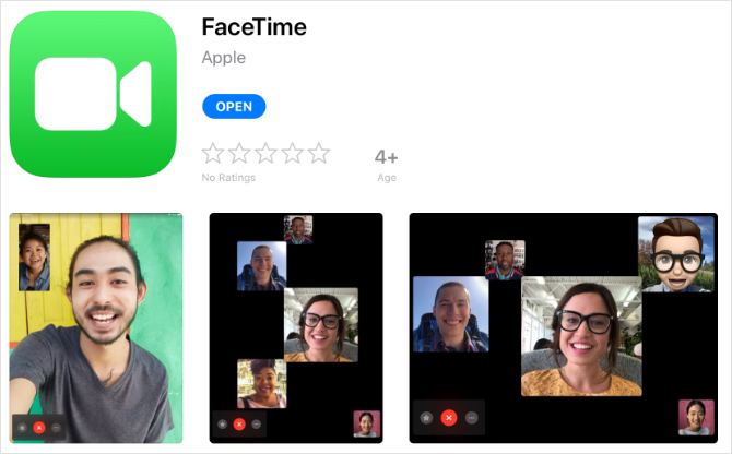 FaceTime-sovellus iPad App Storesta