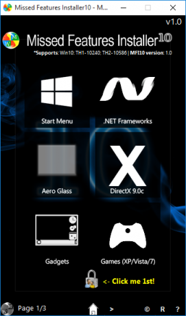 Windows 10 -ominaisuuksien asennusohjelma