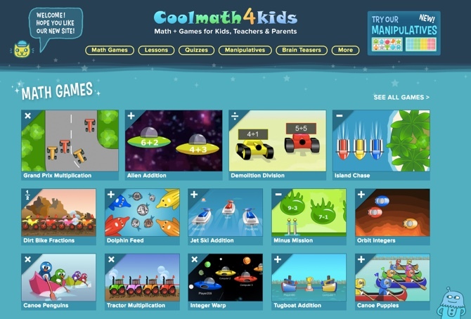 Koulutuspeli lapsille - Coolmath4kids