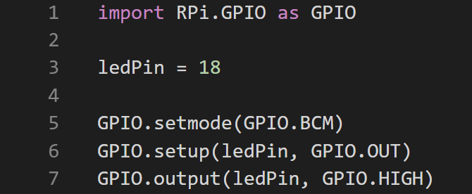 Asennuskoodi ja LED lähtöä varten RPi: llä. GPIO-kirjasto