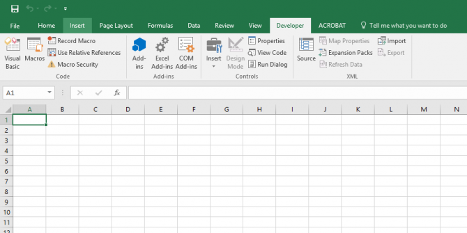 Kuinka avata piilotettu kehittäjä -välilehti Excel Excel Developer2: ssa e1498496763327