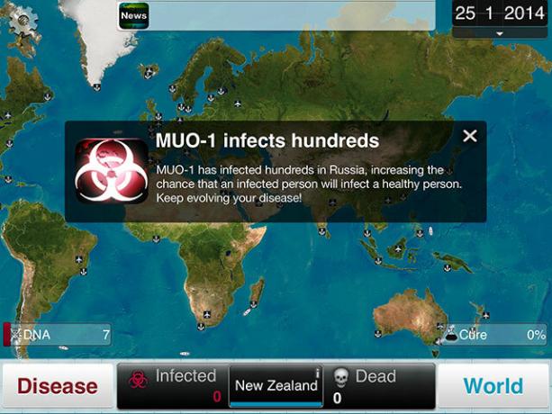 Valitse sairaus ja tuhota ihmiskunta Plague Inc.:ssä tartuttaneet