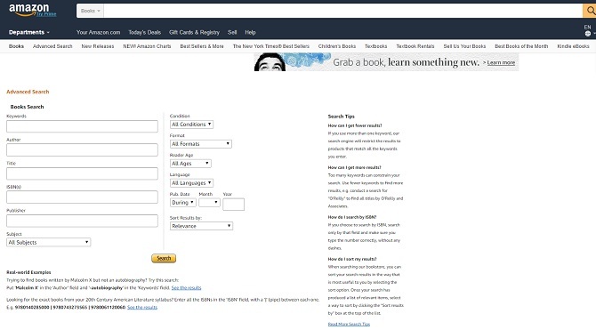 amazon tarkennettu haku