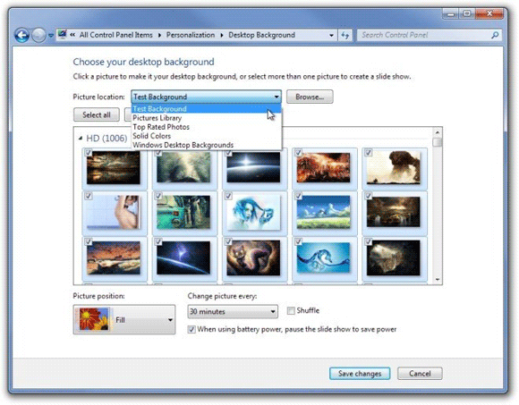 Windows 7 taustakuvan kierto
